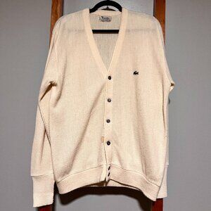 Vintage Izod Lacoste Men's Sweater Cardigan size L in Ivory